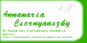 annamaria csernyanszky business card