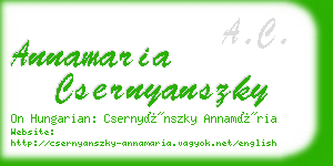 annamaria csernyanszky business card